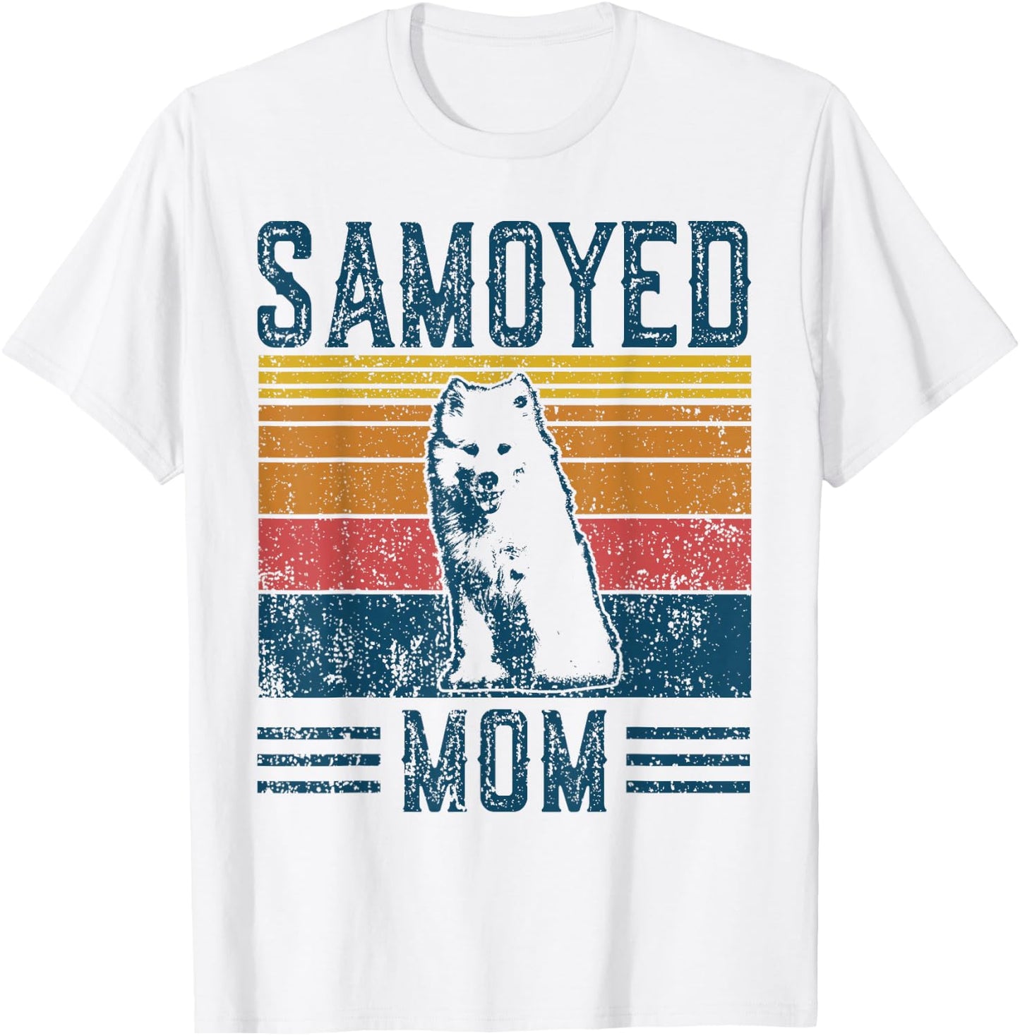 Dog Samoyed Mom - Vintage Samoyed Mom T-Shirt - T-Shirt | White