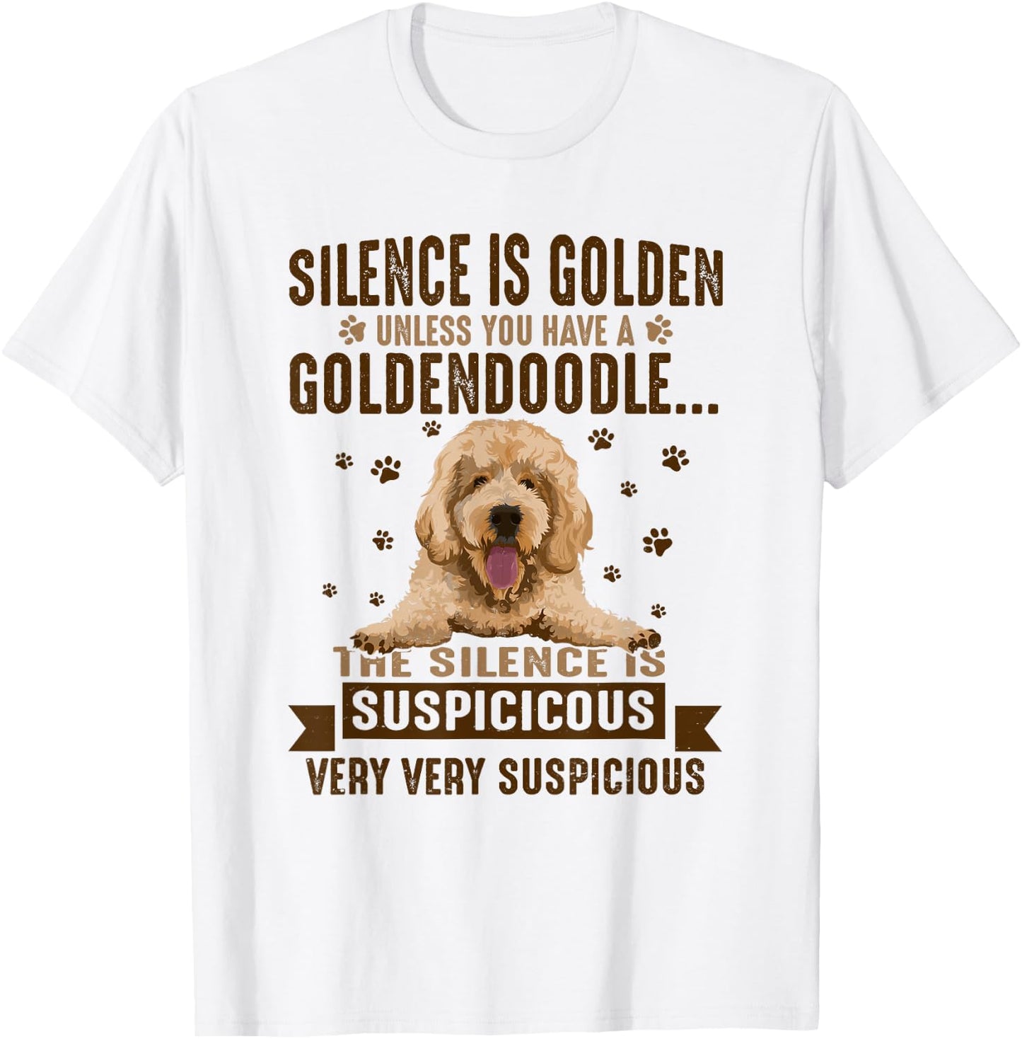 Silence Is Golden Unless You Have A Goldendoodle Dog Lover Men Women Kids T-Shirt - T-Shirt | White