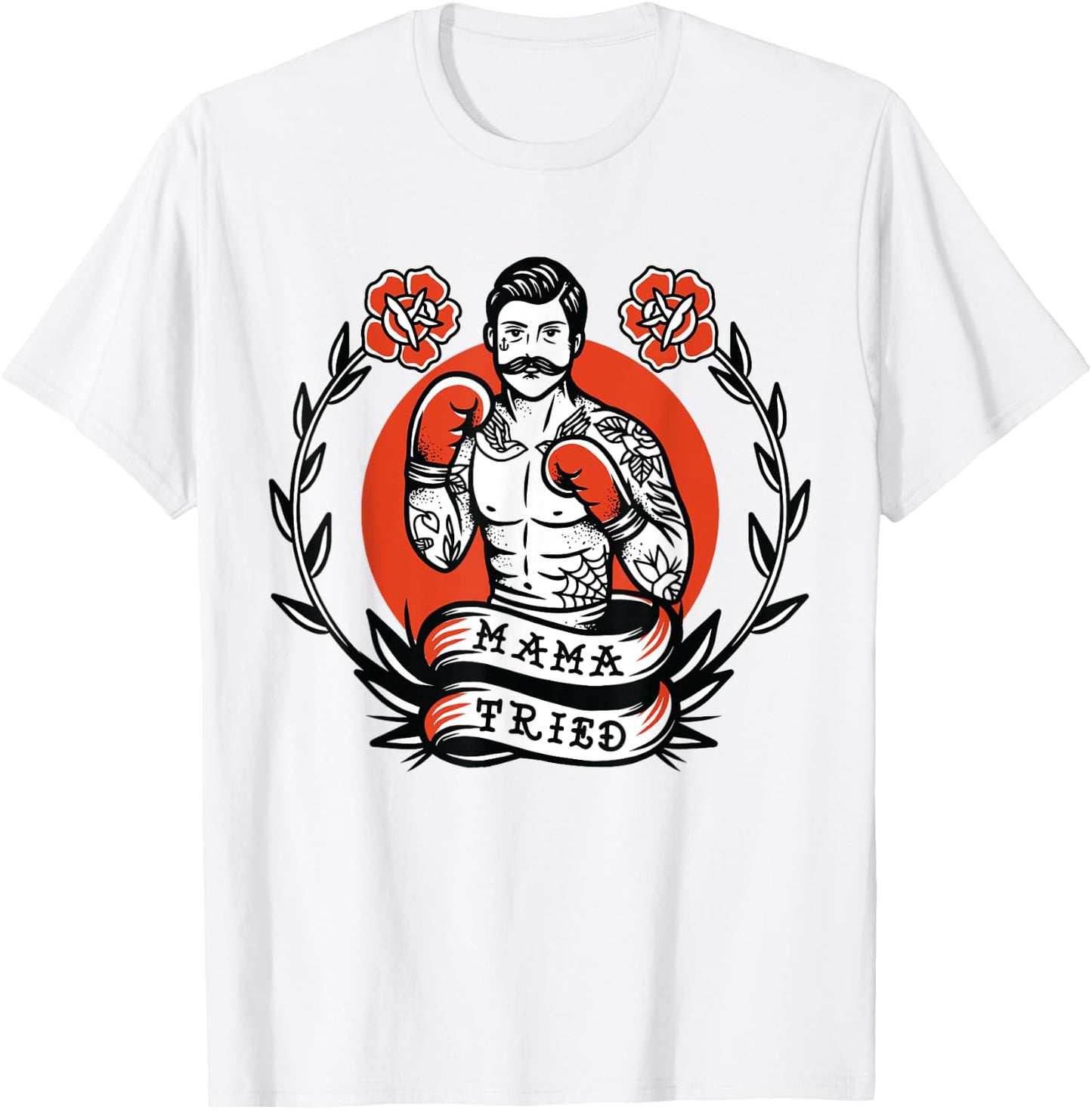 Boxer American Traditional Tattoo Old School Boxing Flash T-Shirt - T-Shirt | White
