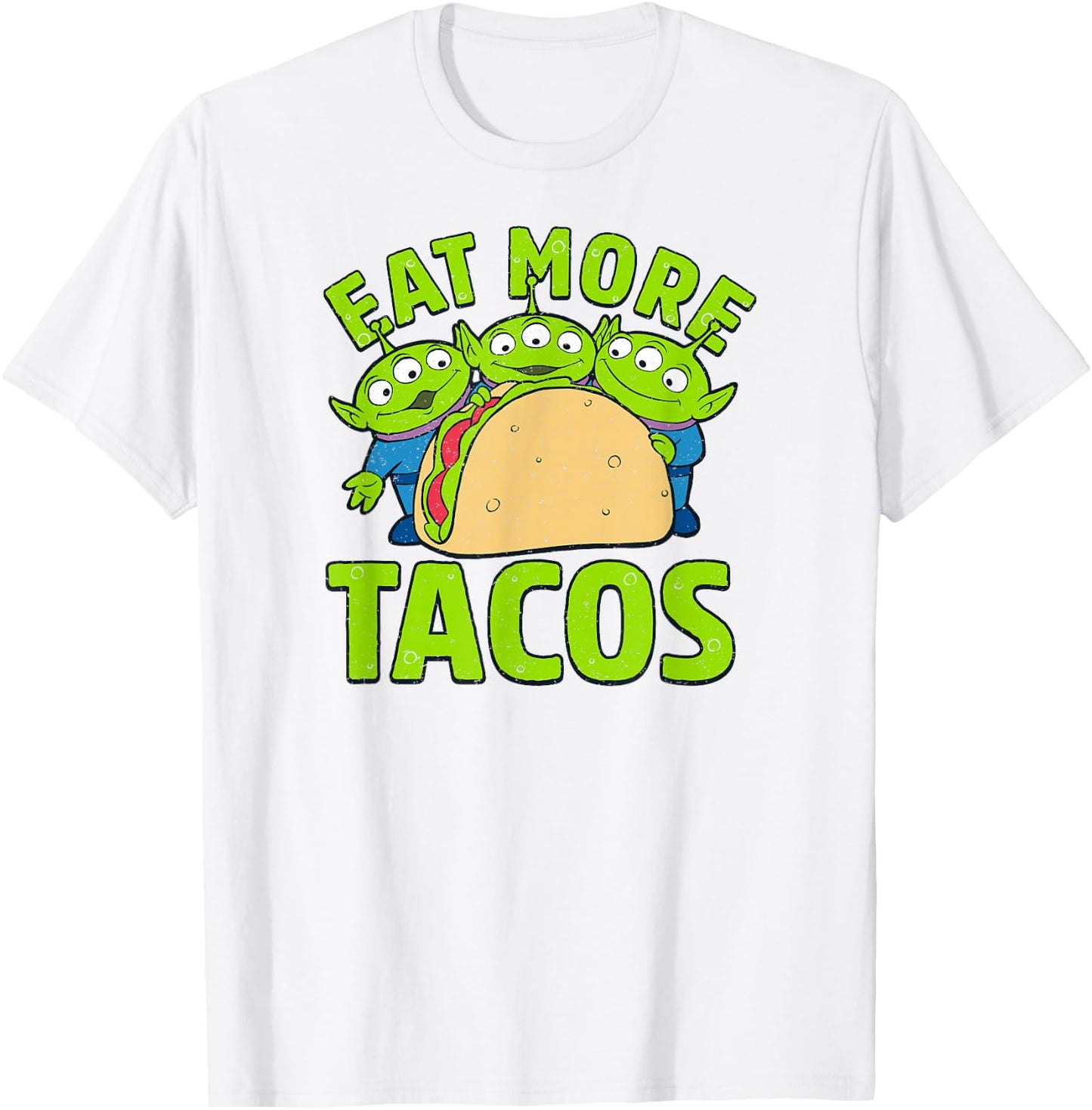 Disney Pixar Toy Story Aliens Eat More Tacos T-Shirt - T-Shirt | White