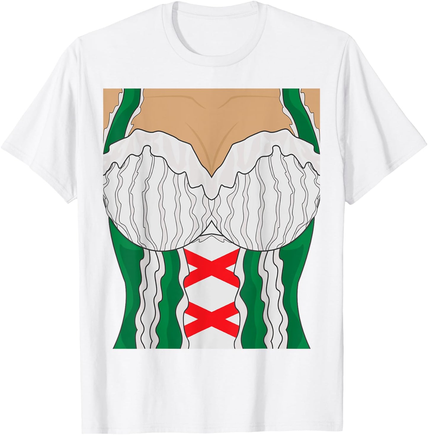 Oktoberfest Bavarian Dirndl Dress with Cleavage T-Shirt - T-Shirt | White