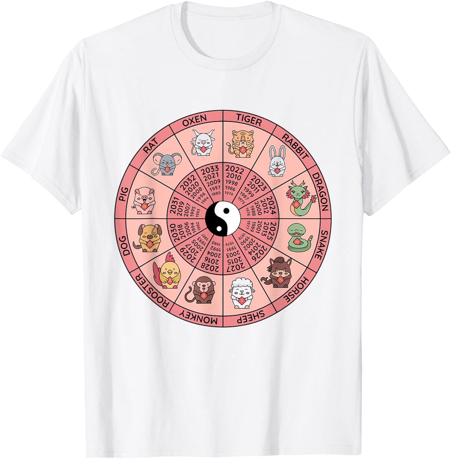 Chinese New Year Zodiac Animals T-Shirt - T-Shirt | White