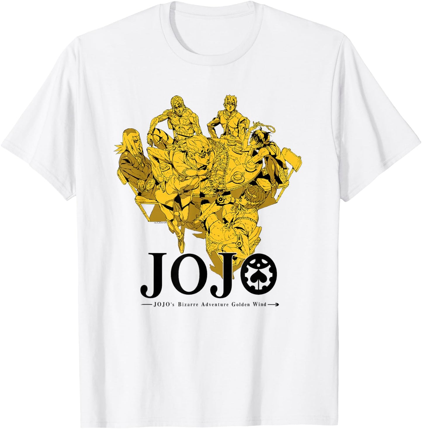 JoJo's Bizarre Adventure Golden Wind Bruno's Gang Gold Anime T-Shirt - T-Shirt | White