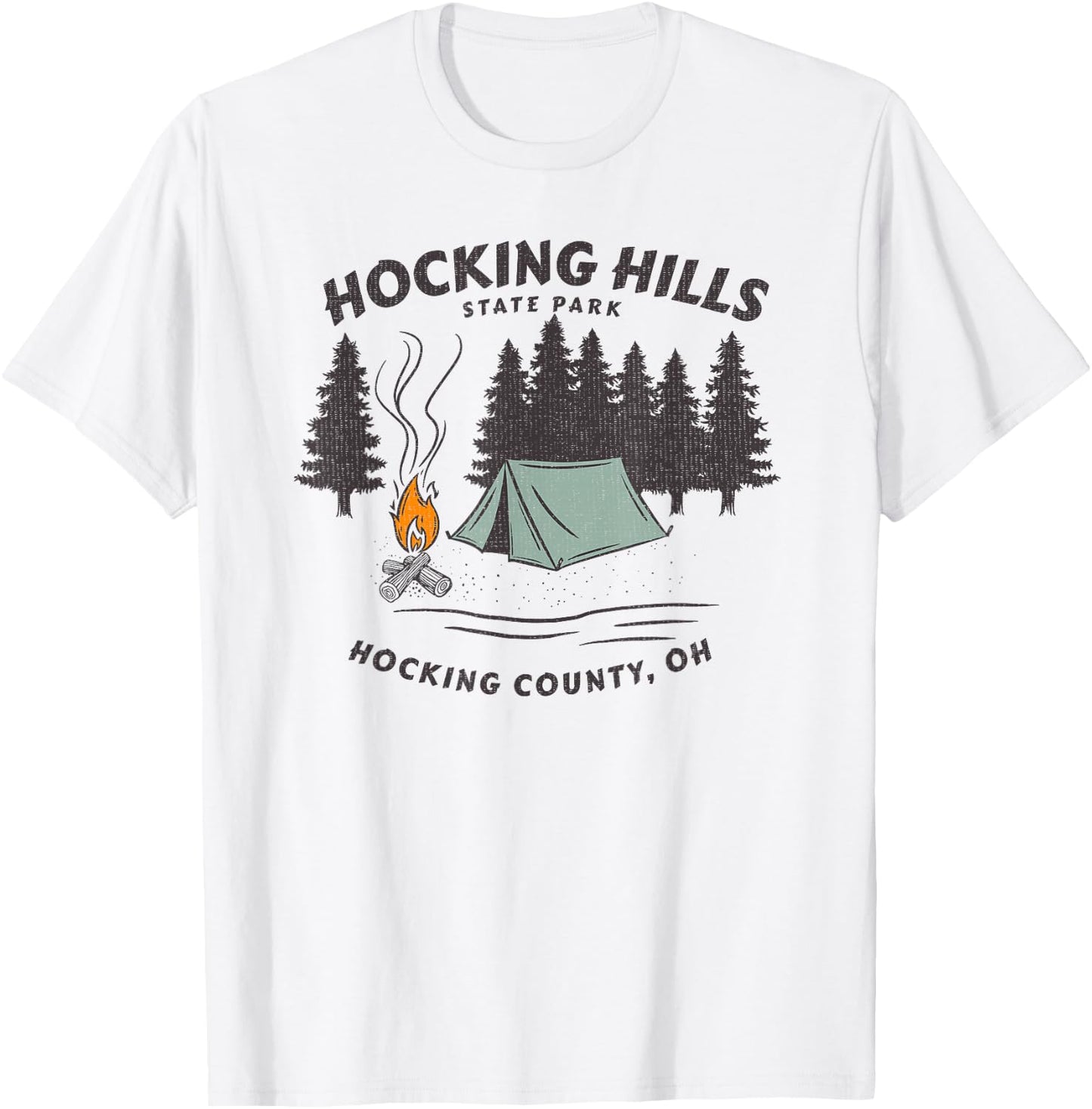Retro Hocking Hills State Park Souvenir T-Shirt - T-Shirt | White