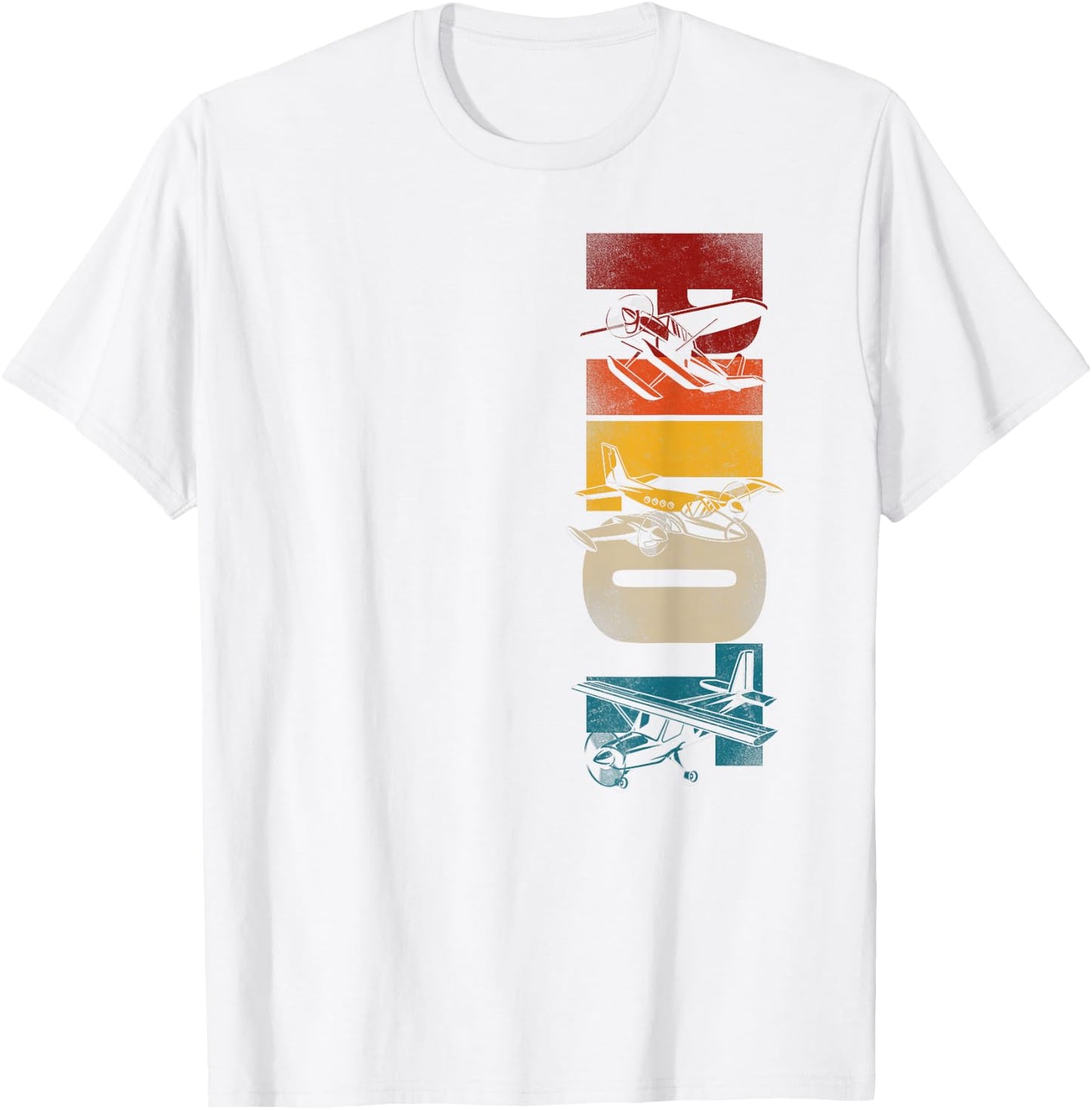 Airplane Pilot Vintage Retro Pilot T-Shirt - T-Shirt | White