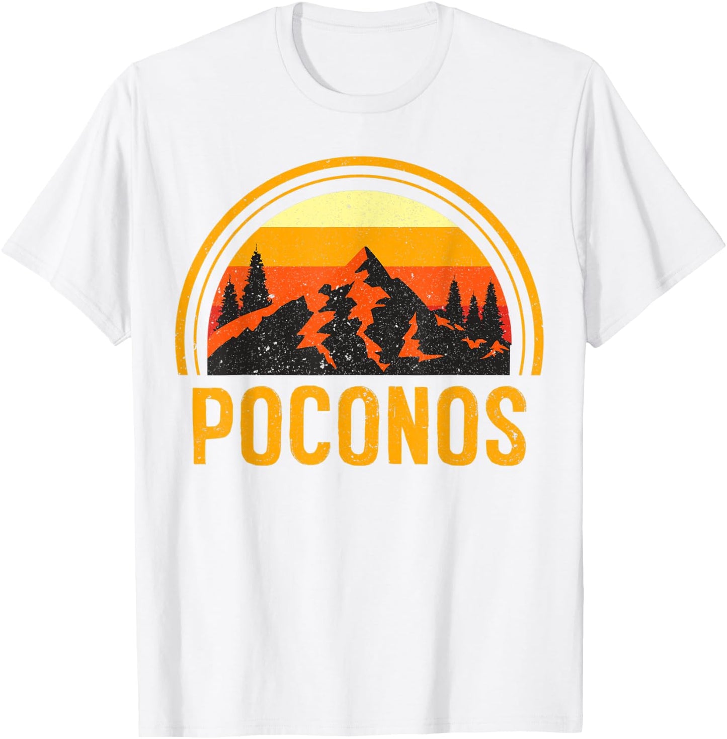 Poconos Pennsylvania PA Mountains Hiking Souvenir Vintage T-Shirt - T-Shirt | White