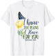 Christian Bible Verse Butterfly Rose Flower Jeremiah 29:11 T-Shirt - T-Shirt | White