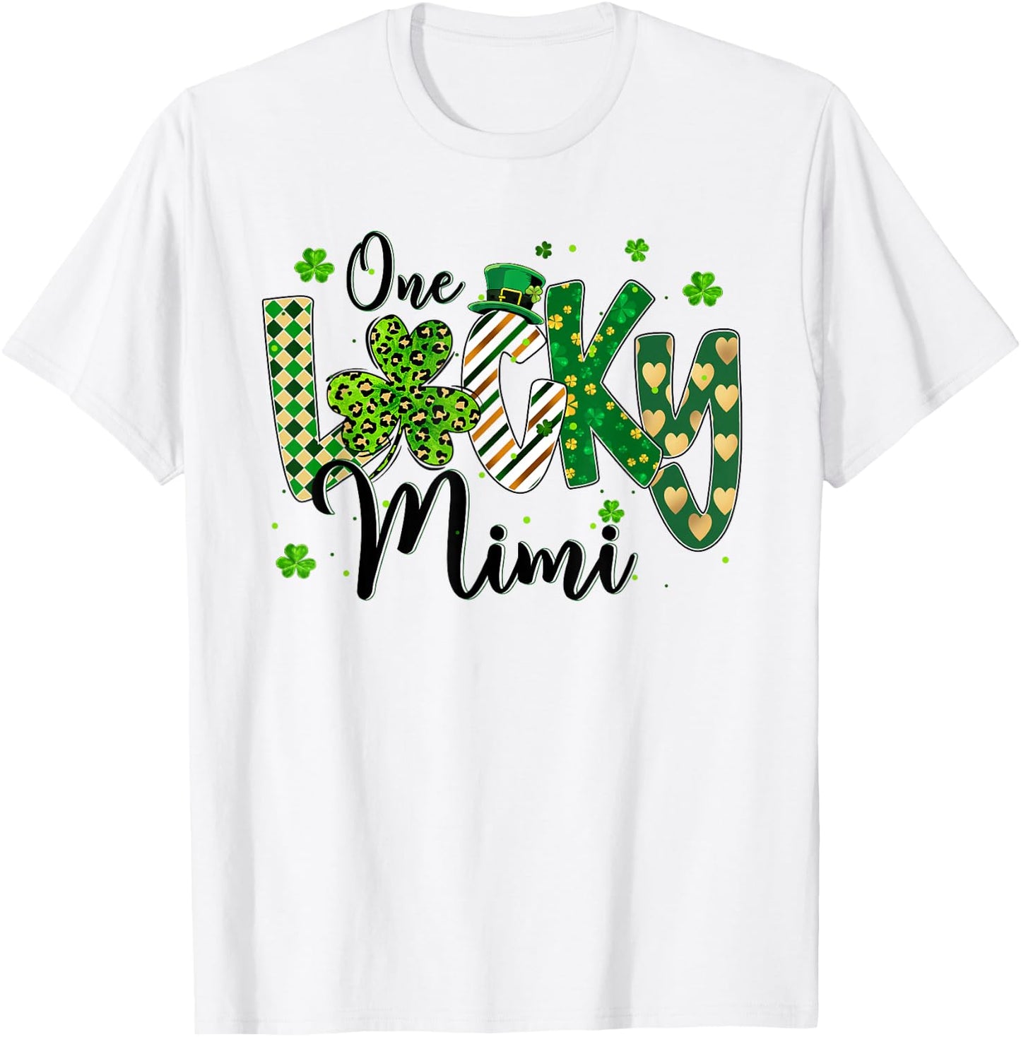 Shamrock One Lucky Mimi St. Patrick's Day Mother Mom T-Shirt - T-Shirt | White