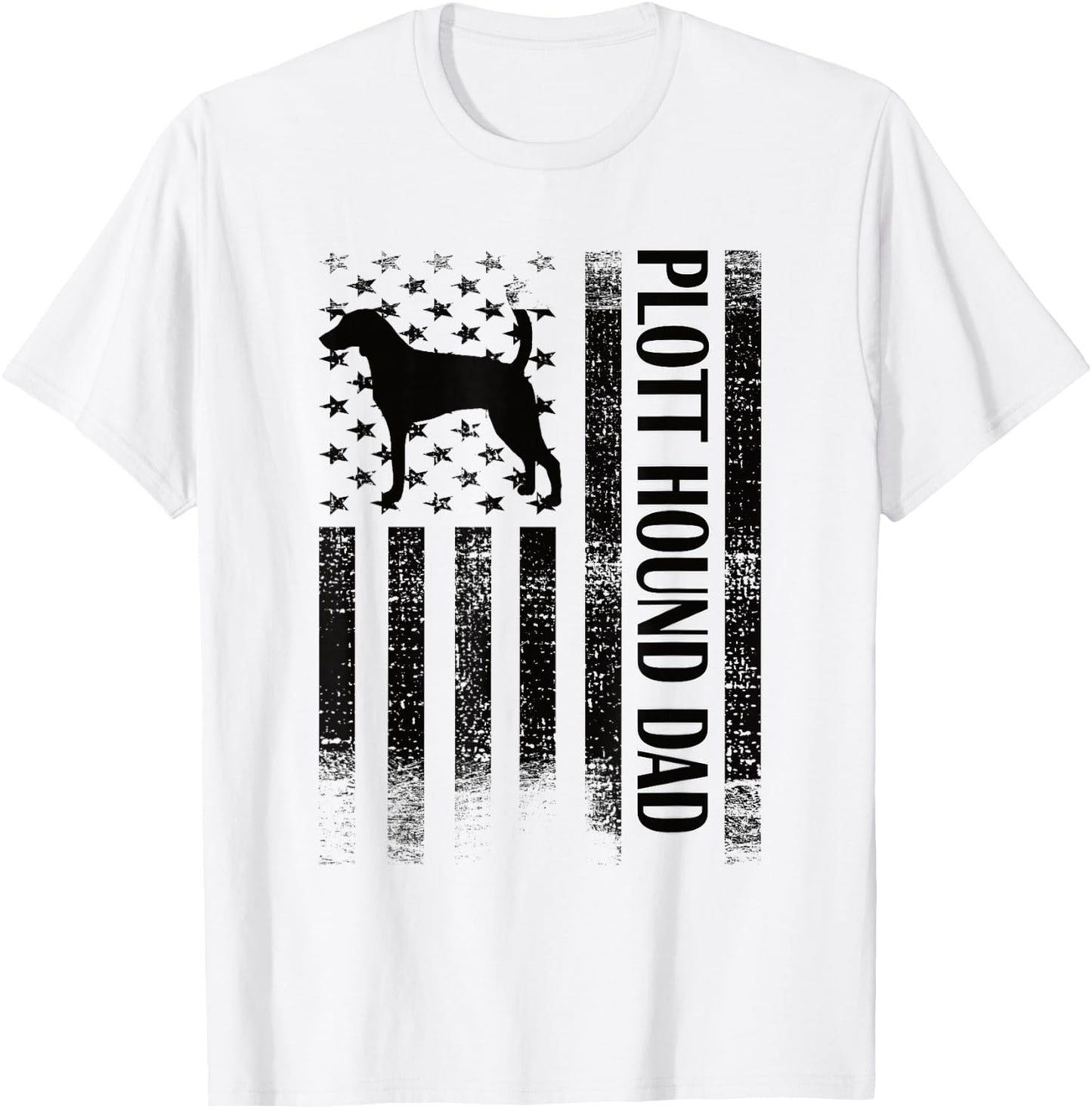 Plott Hound Dad US Flag Plott Hound Owner T-Shirt - T-Shirt | White