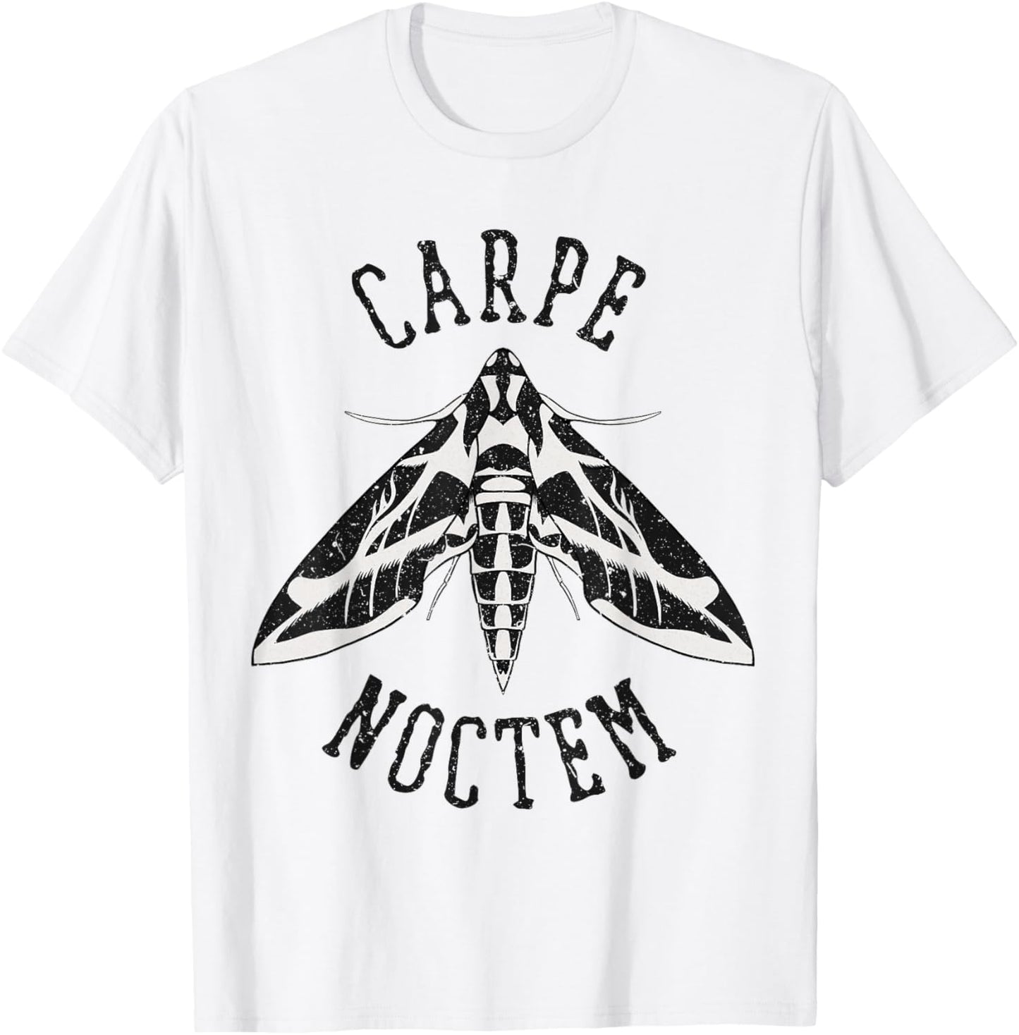 Carpe Noctem (Seize the Night) Moth T-Shirt - T-Shirt | White