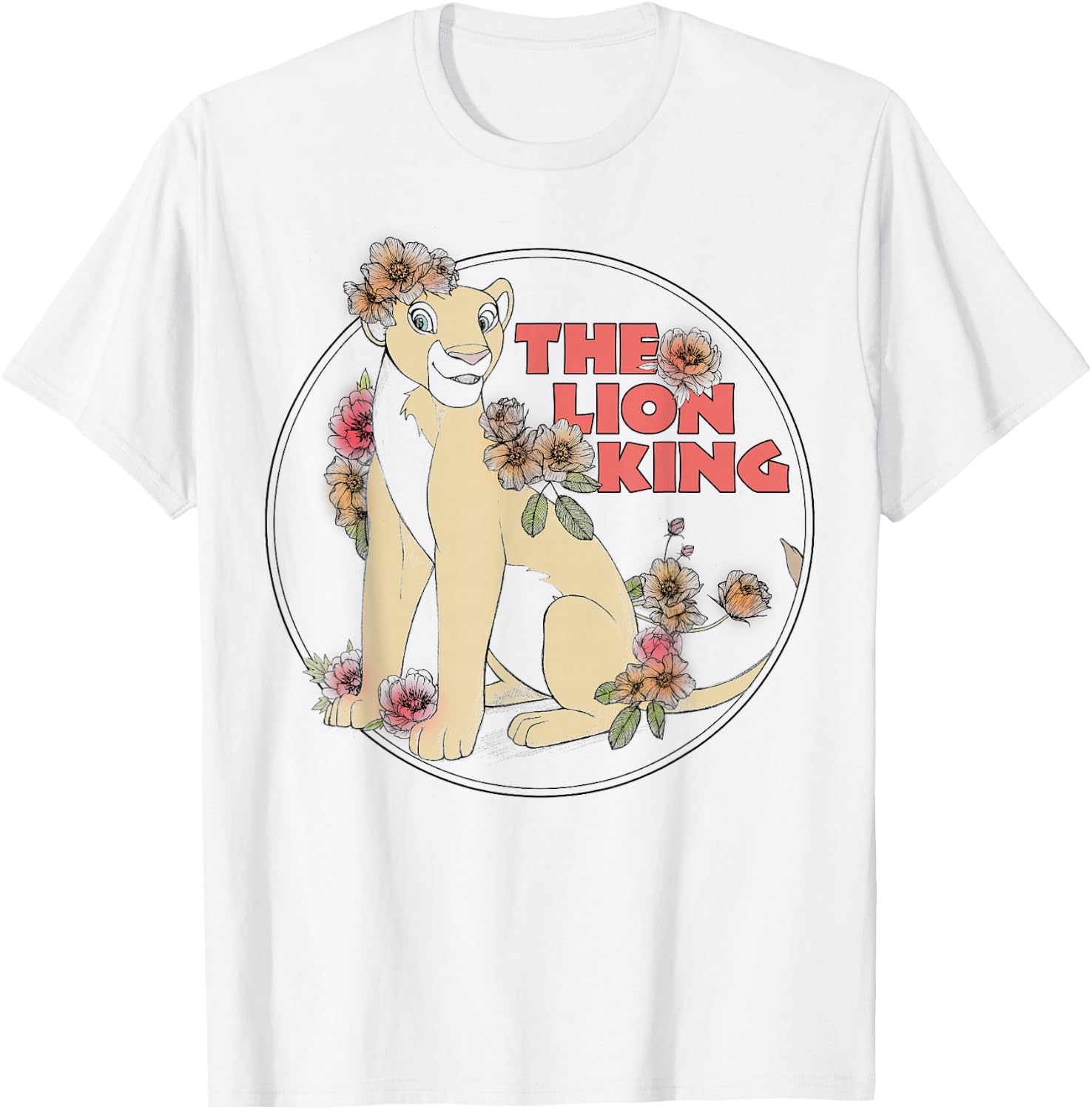 Disney Lion King Nala Covered In Flowers Logo T-Shirt - T-Shirt | White