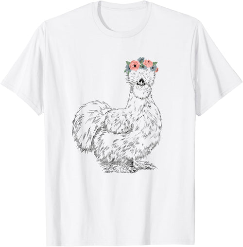 Silkie Chicken with Floral Headband Farm Animal