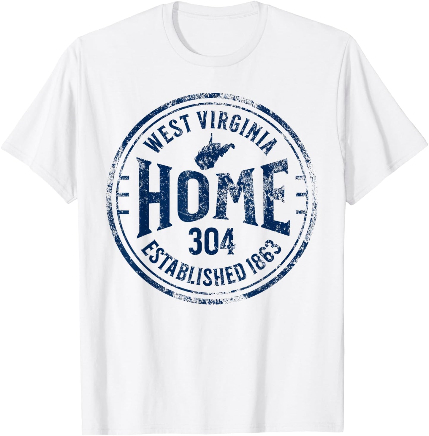 West Virginia Map 304 Home Vintage T-Shirt - T-Shirt | White