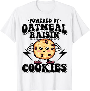 Powered by Oatmeal Raisin Cookies T-Shirt - T-Shirt | White