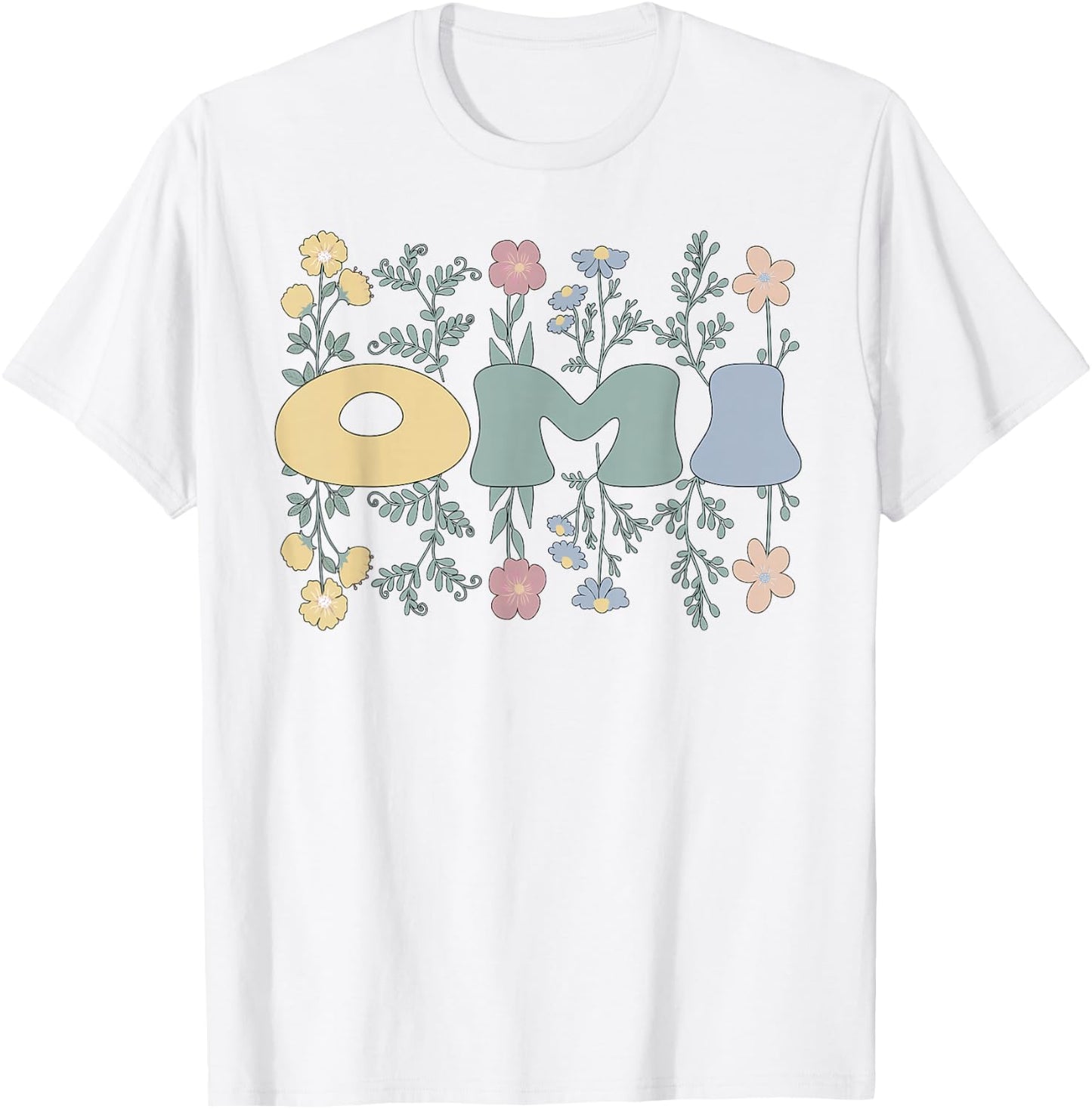 Groovy Omi Grandmother Flowers Omi Grandma T-Shirt - T-Shirt | White