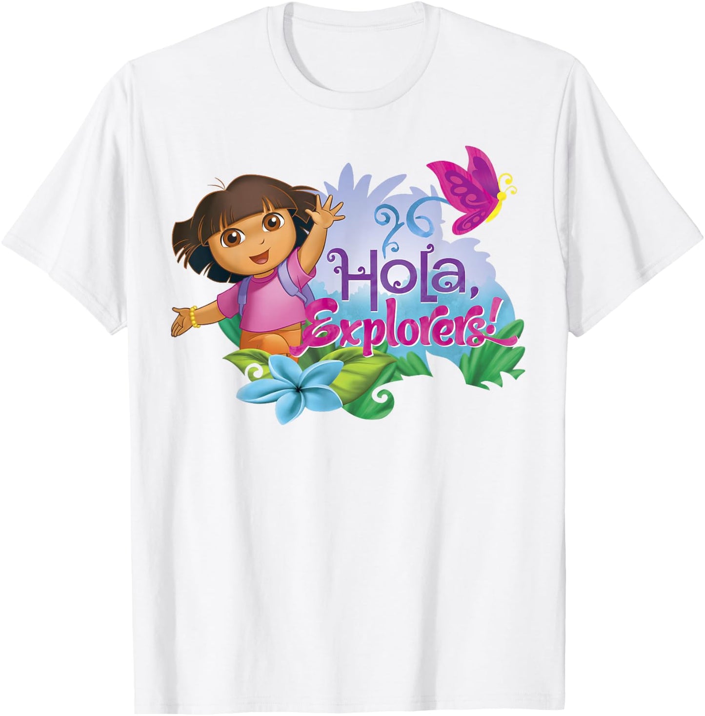 Dora The Explorer Spring Butterfly Hola T-Shirt - T-Shirt | White