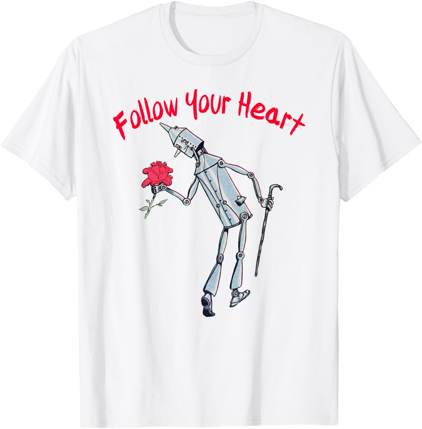 Wizard of OZ Collectors Society Tin Man Heart Shirt - Oz Character - Silver, Small, Classic Fit, Short Sleeve, , , -Adults T-Shirt - T-Shirt | White