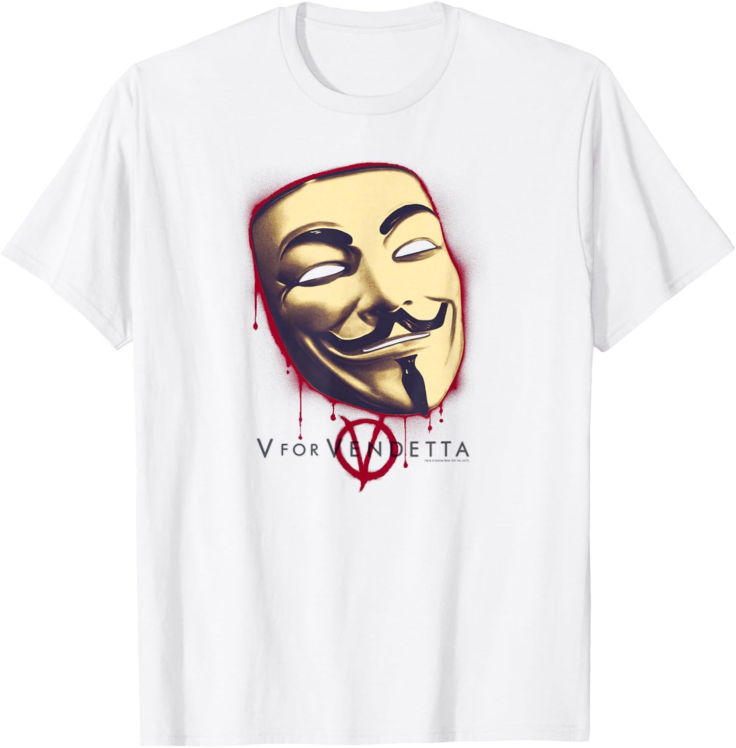V for Vendetta Fawk's Mask T-Shirt - T-Shirt | White