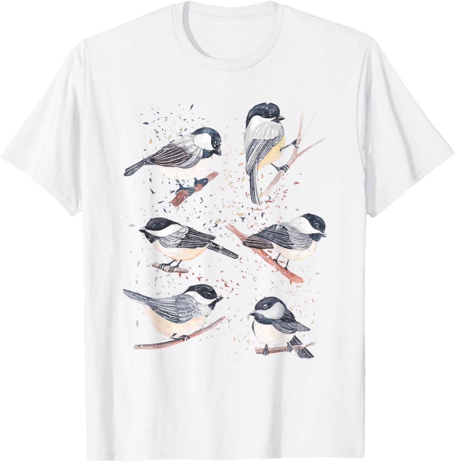Bird Watching Birding Animal Nature Vintage Chickadee T-Shirt - T-Shirt | White