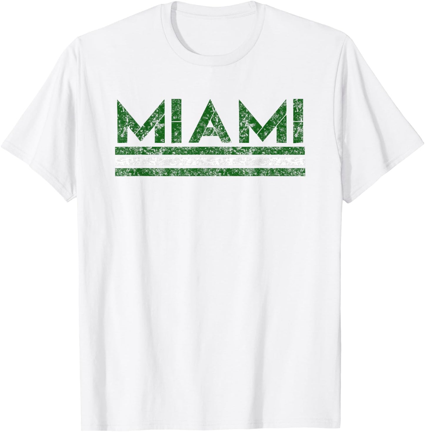Miami Florida Retro Vintage Weathered T-Shirt - T-Shirt | White