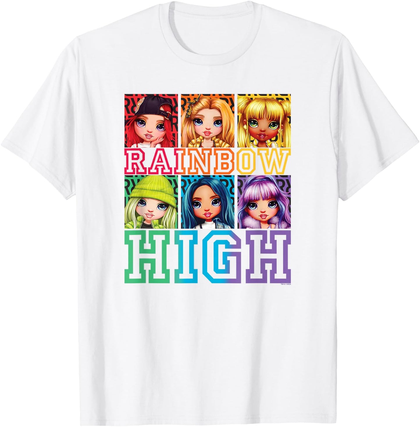 Rainbow High Group Box Up Poster Small T-Shirt - T-Shirt | White