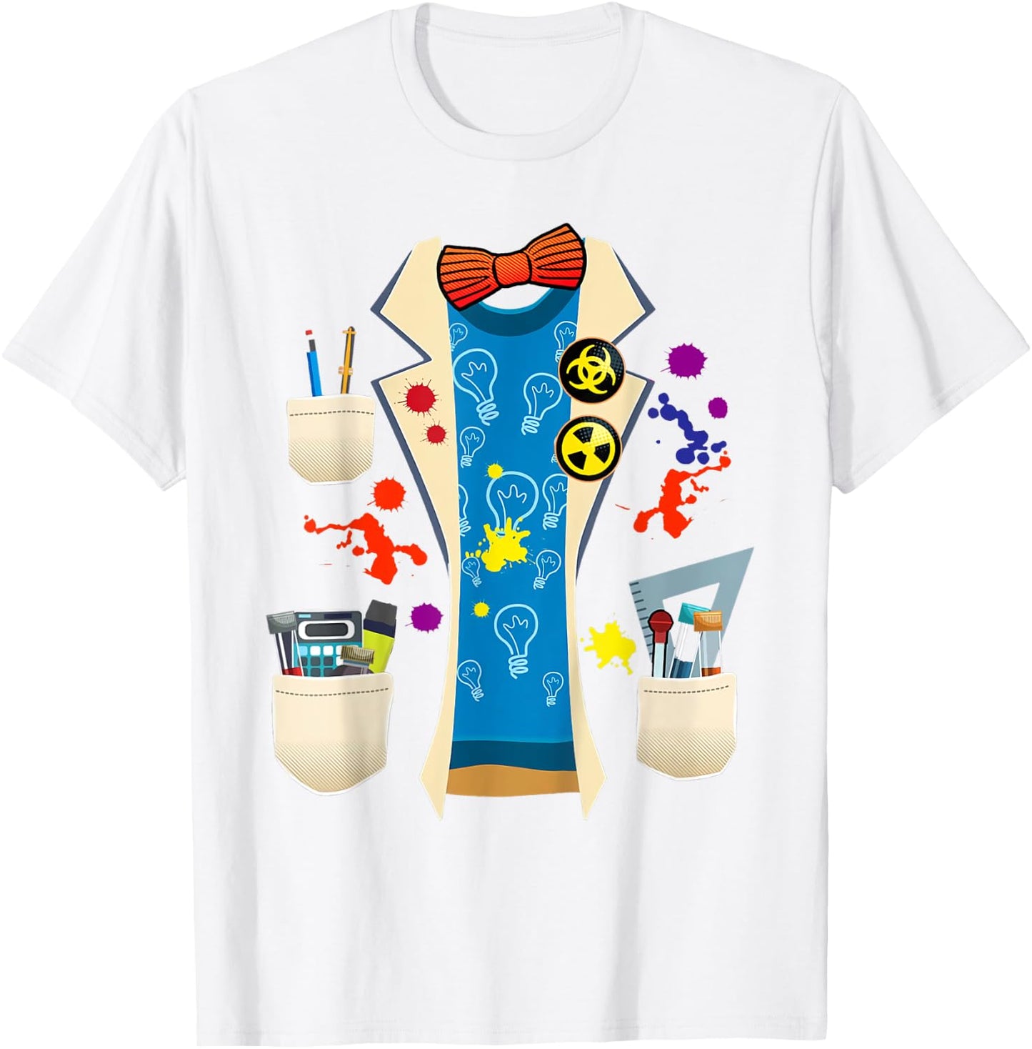 Nuclear Scientist Lab Coat Funny Nerdy Halloween Costume T-Shirt - T-Shirt | White