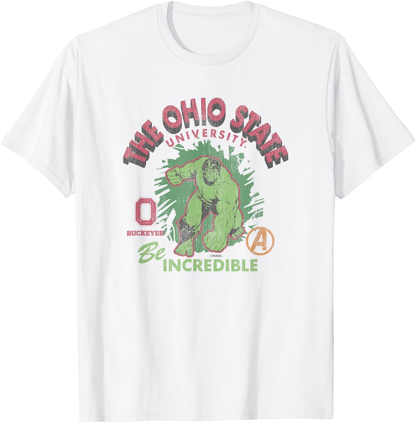 Ohio State Buckeyes Hulk Vintage Marvel Gray T-Shirt - T-Shirt | White