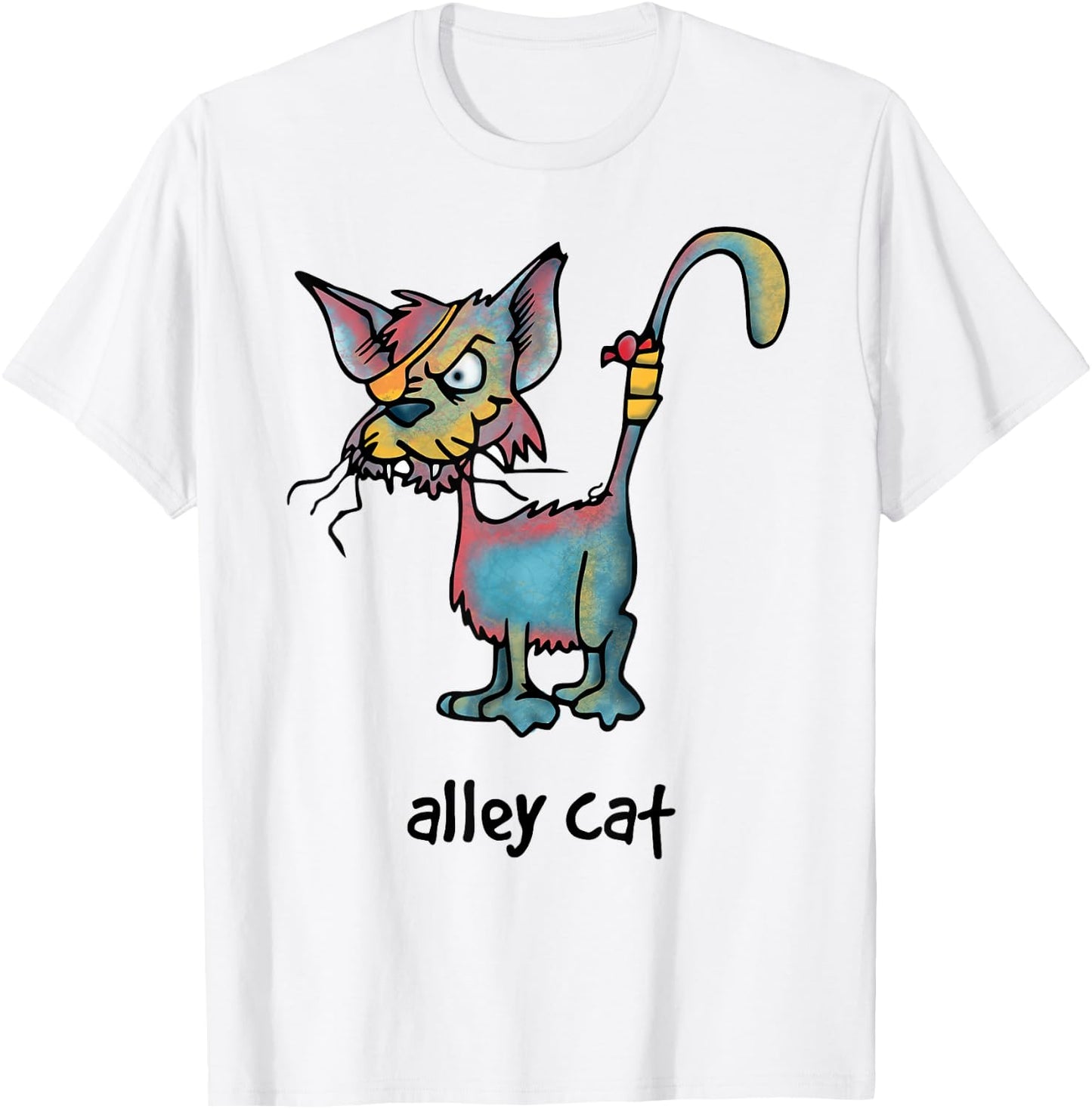 Alley cat cartoon - for cat lovers with a sense of humor T-Shirt - T-Shirt | White