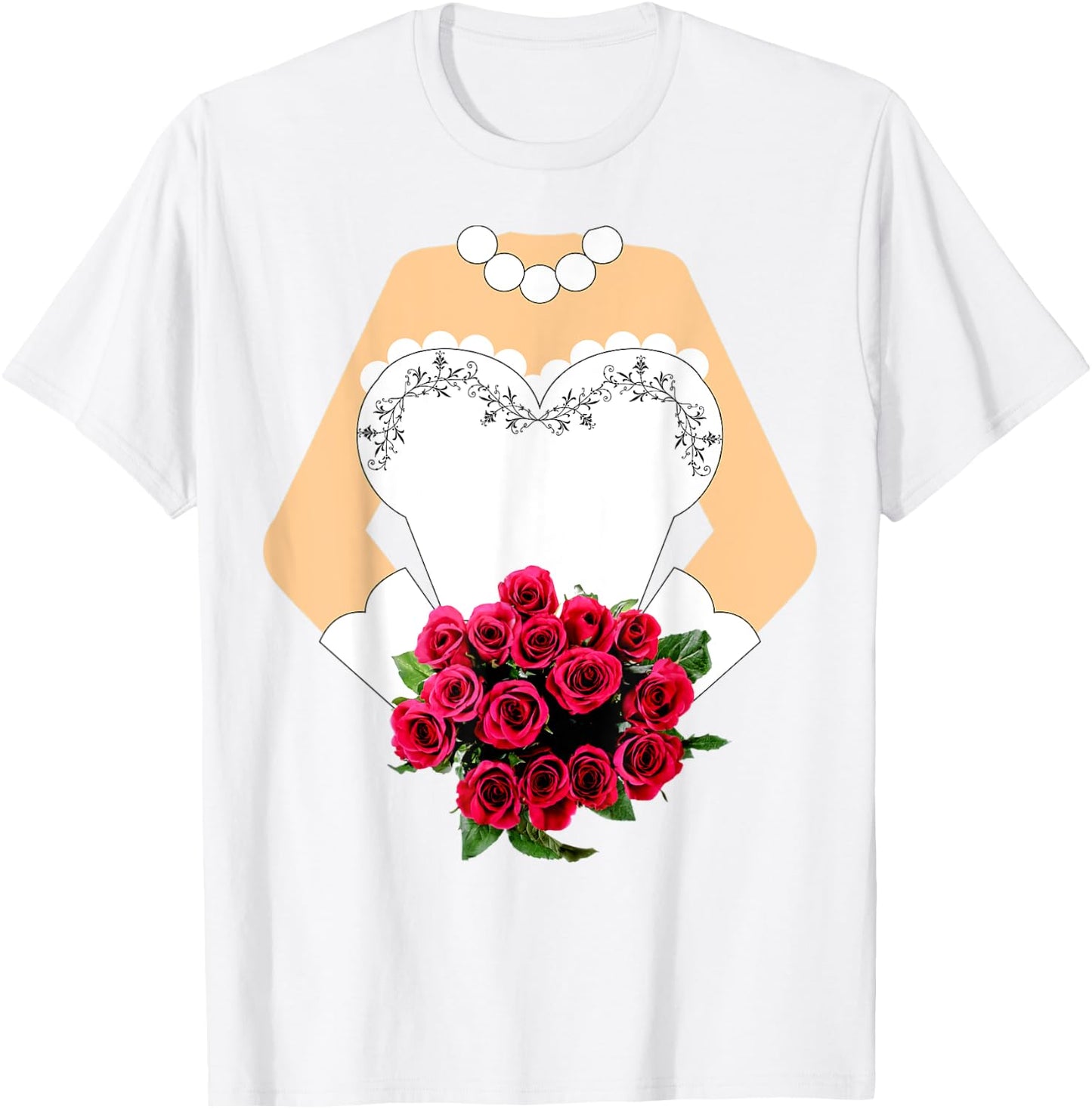 Bridal Gown for Bachelorette Party, BRIDE Halloween Costume T-Shirt - T-Shirt | White