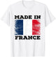 Made In France With French Flag Novelty Graphic Cool Designs T-Shirt - T-Shirt | White