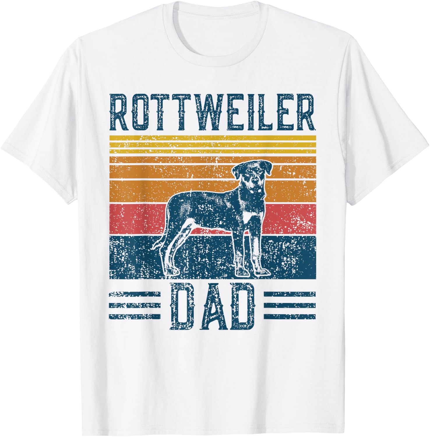 Dog Rottie Dad - Vintage Rottweiler Dad Men Women T-Shirt - T-Shirt | White