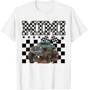 Mimi Retro Monster Truck Family Crew Birthday Matching T-Shirt - T-Shirt | White