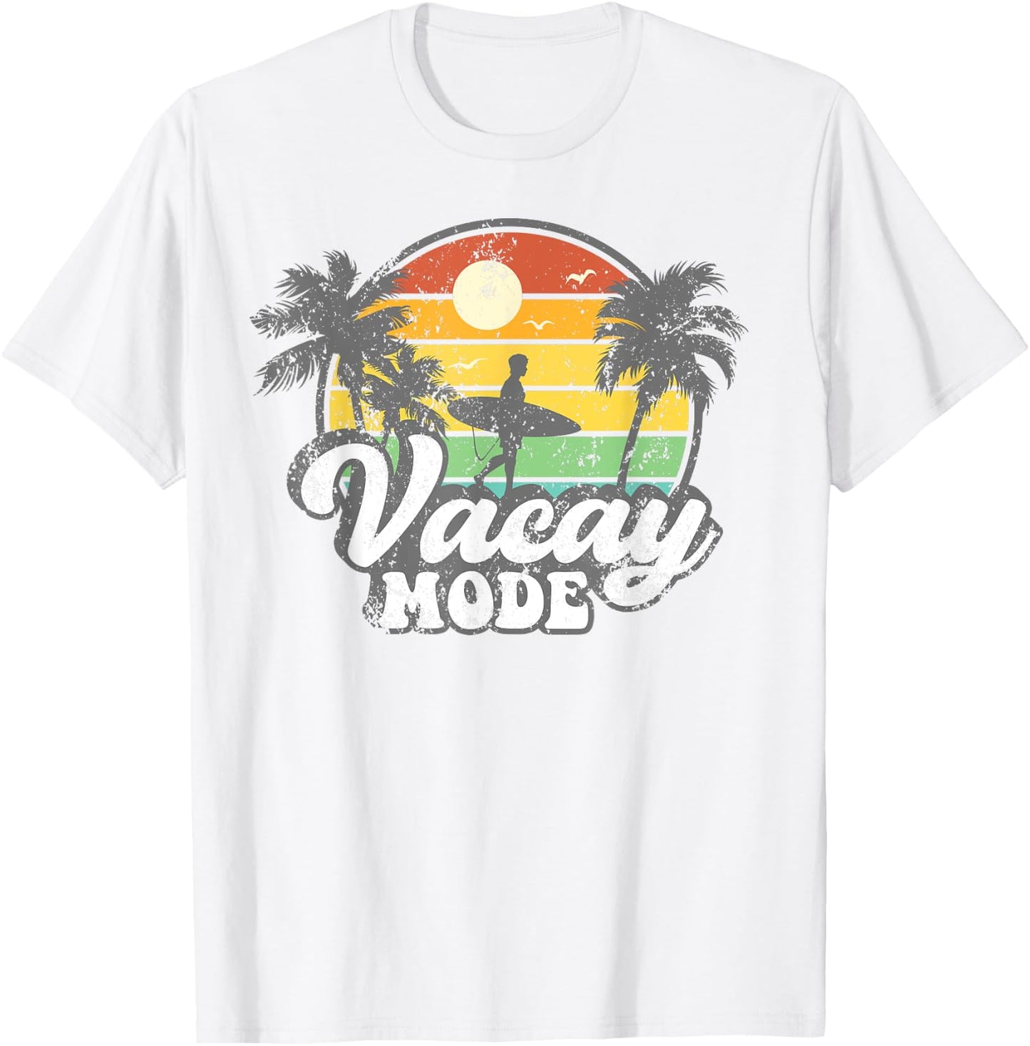 Vacay Mode Retro Beach Vacation Summer Kids Men Woman retro T-Shirt - T-Shirt | White