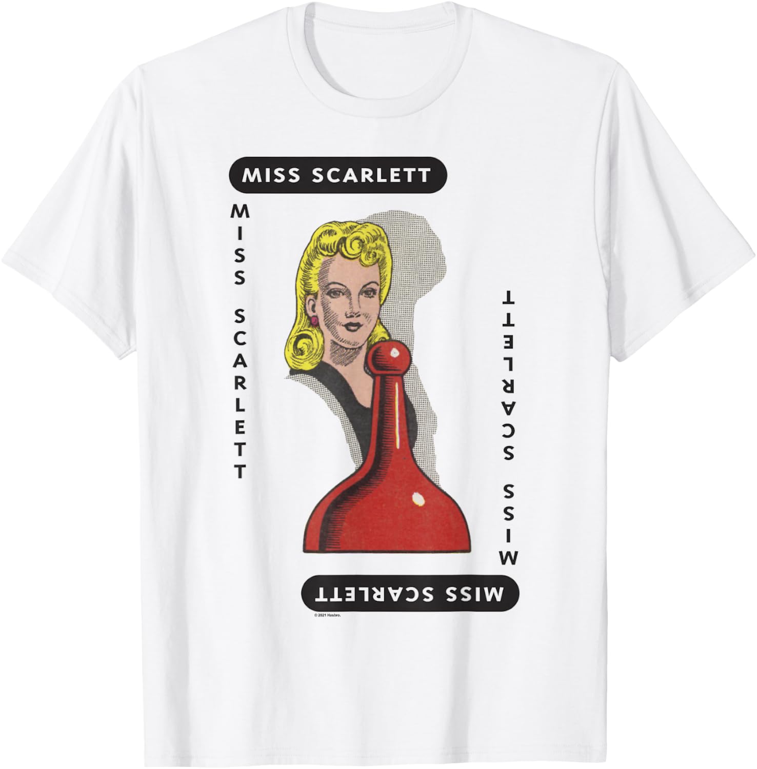 Clue Miss Scarlett Playing Card Halloween Costume T-Shirt - T-Shirt | White