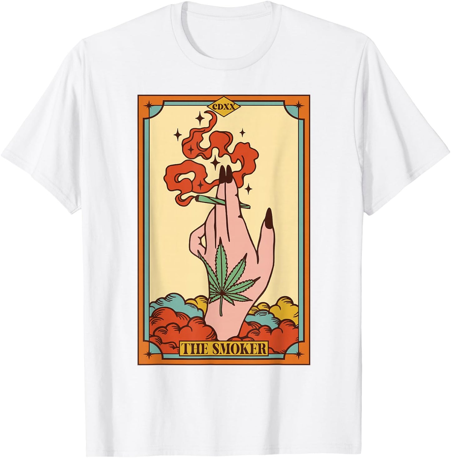 Cannabis Weed Stoner Marijuana 420 The Smoker Tarot Card T-Shirt - T-Shirt | White