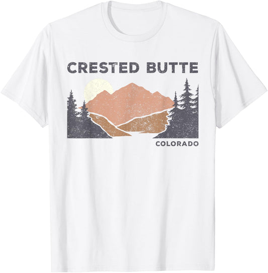 Vintage Crested Butte Retro Colorado hiking souvenir T-Shirt - T-Shirt | White