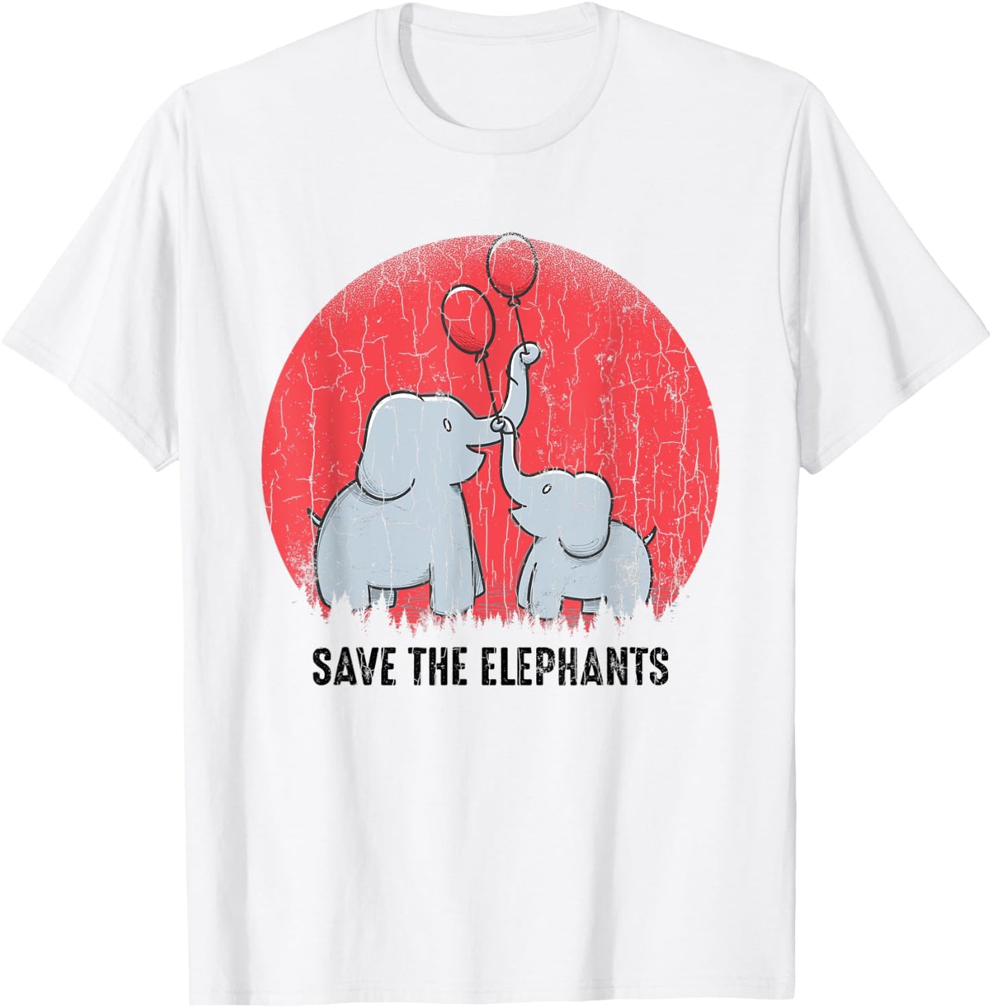 Save The Elephants Funny Elephant Lover Boys Girls Graphic T-Shirt - T-Shirt | White