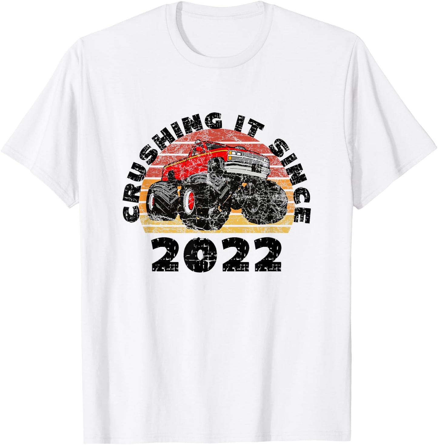 Monster Truck Driver Crushing It Since 2022 Anniversary T-Shirt - T-Shirt | White