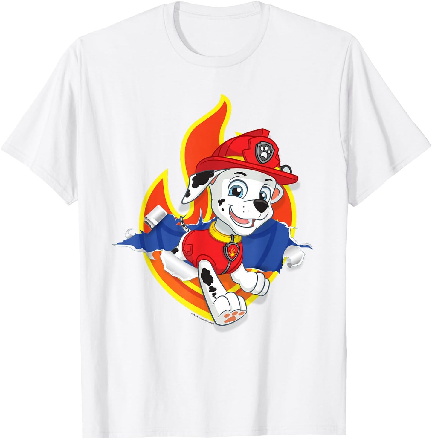 Paw Patrol Marshall Torn Badge T-Shirt - T-Shirt | White