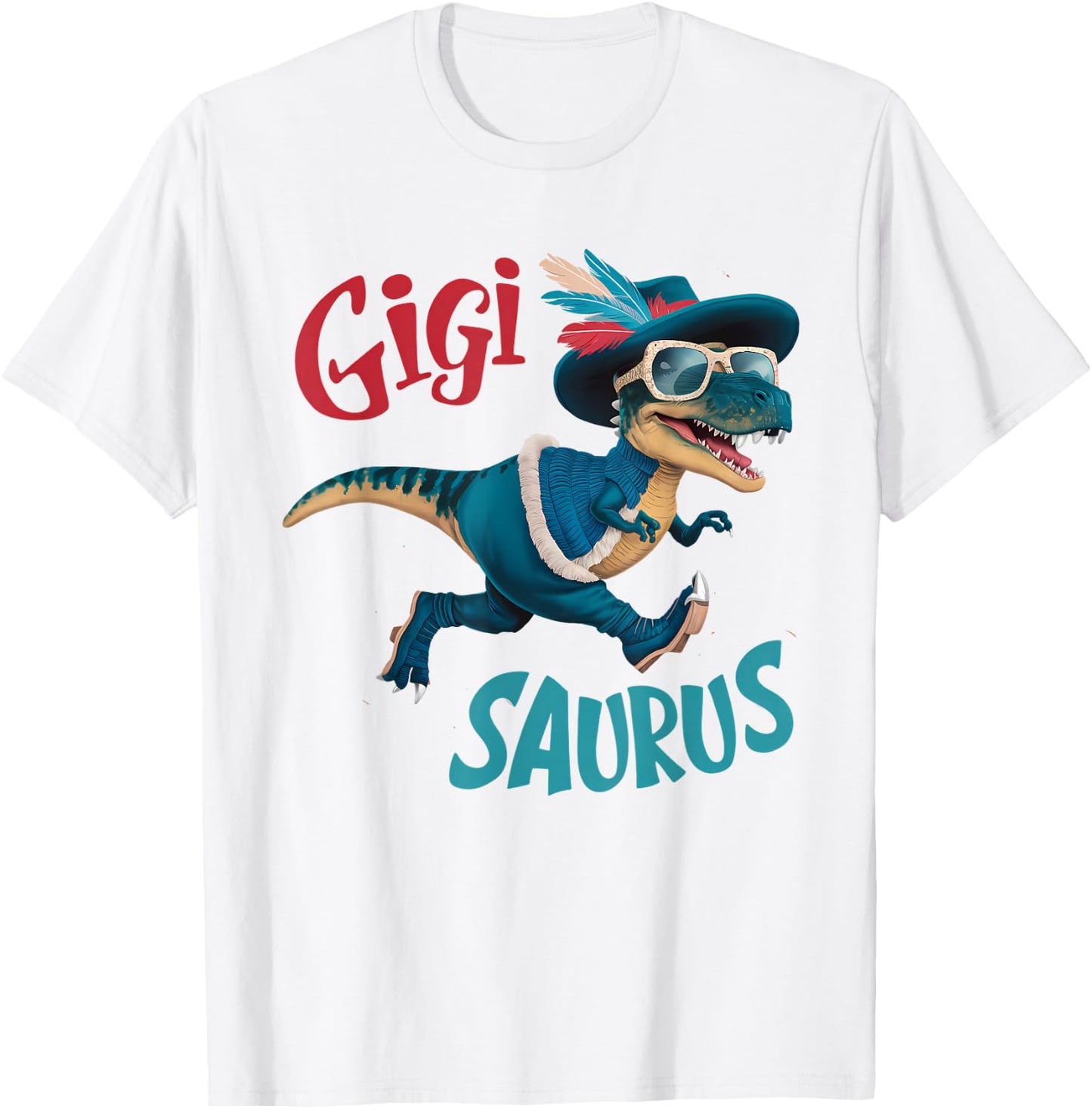 Gigi Saurus Grandmother Grandma Gigisaurus T-Shirt - T-Shirt | White