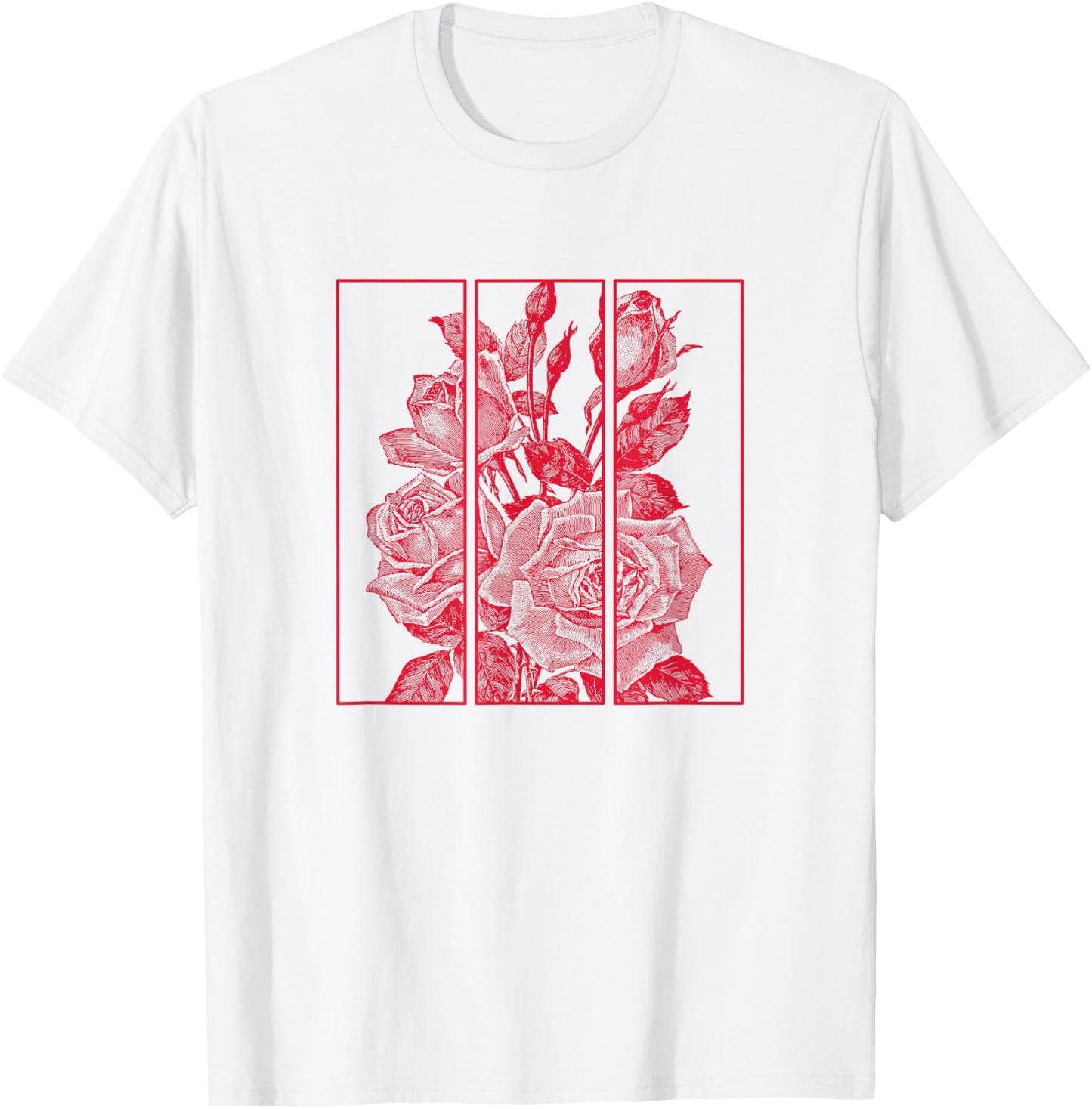 Red Roses Aesthetic Clothing Soft Grunge Clothes Women Men T-Shirt - T-Shirt | White