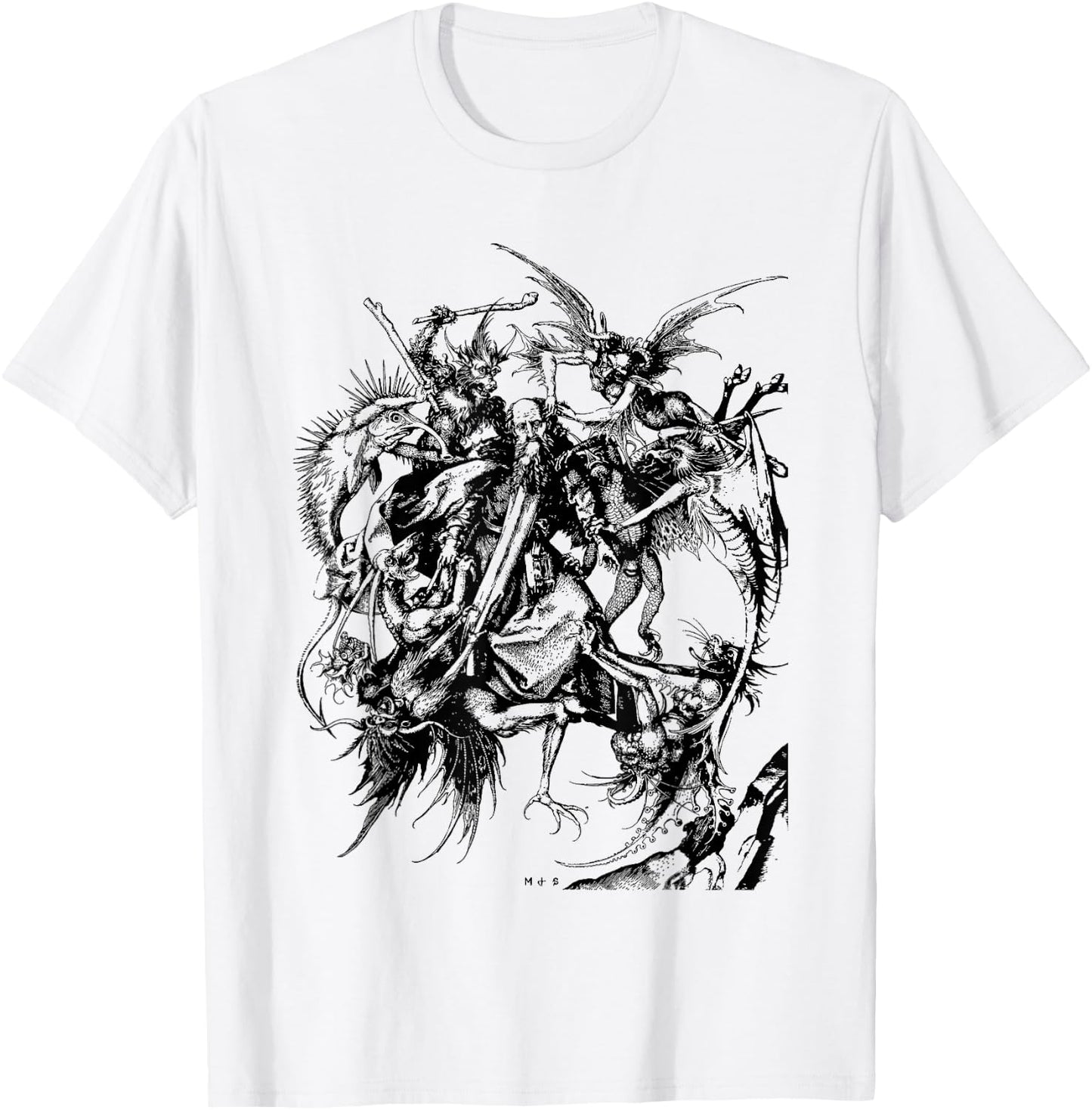 THE TEMPTATION of ST. ANTHONY - Medieval Monster Art Shirt T-Shirt - T-Shirt | White