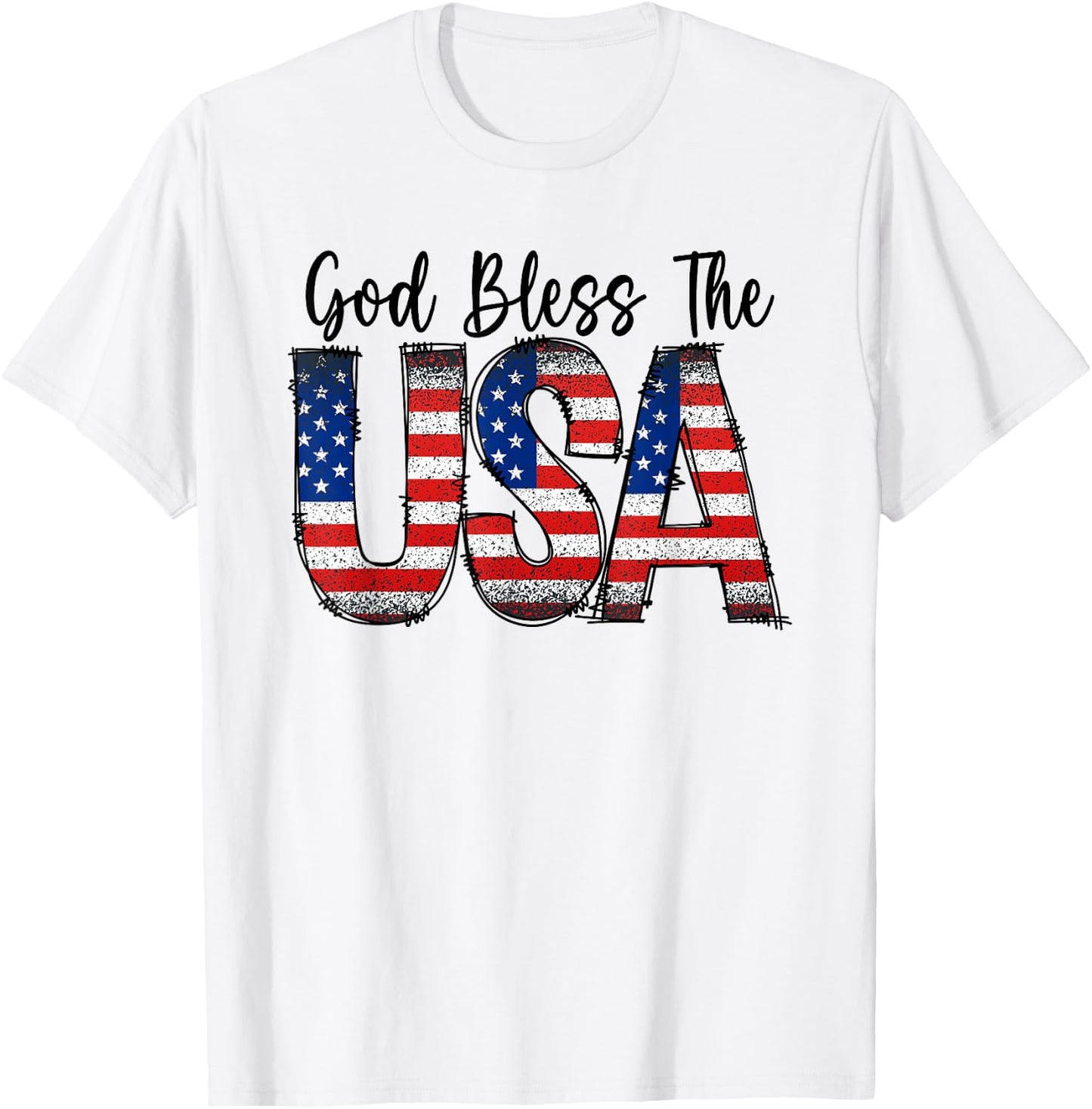God bless the USA - July 4 T-Shirt - T-Shirt | White