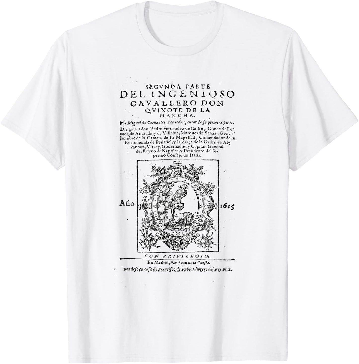 Miguel de Cervantes - Fine Art Gifts: Don Quixote T-Shirt - T-Shirt | White