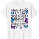 Christian Bible Verse Quote Butterfly Psalm 34:8 T-Shirt - T-Shirt | White