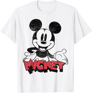 Disney Mickey And Friends Mickey Welcome Logo Portrait T-Shirt - T-Shirt | White