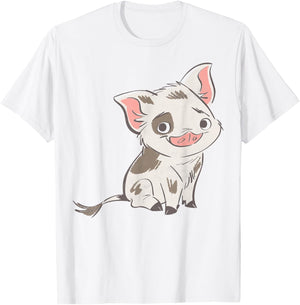 Disney Moana Pua Drawn Smile Graphic T-Shirt - T-Shirt | White