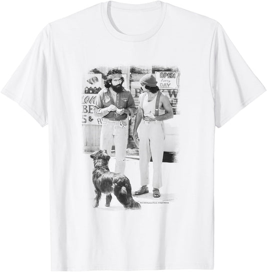Up in Smoke Cheech Chong Dog T-Shirt - T-Shirt | White