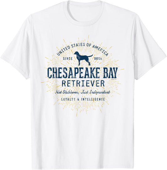 Chessie Dog Vintage Style Retro Chesapeake Bay Retriever Men Women Kids T-Shirt - T-Shirt | White
