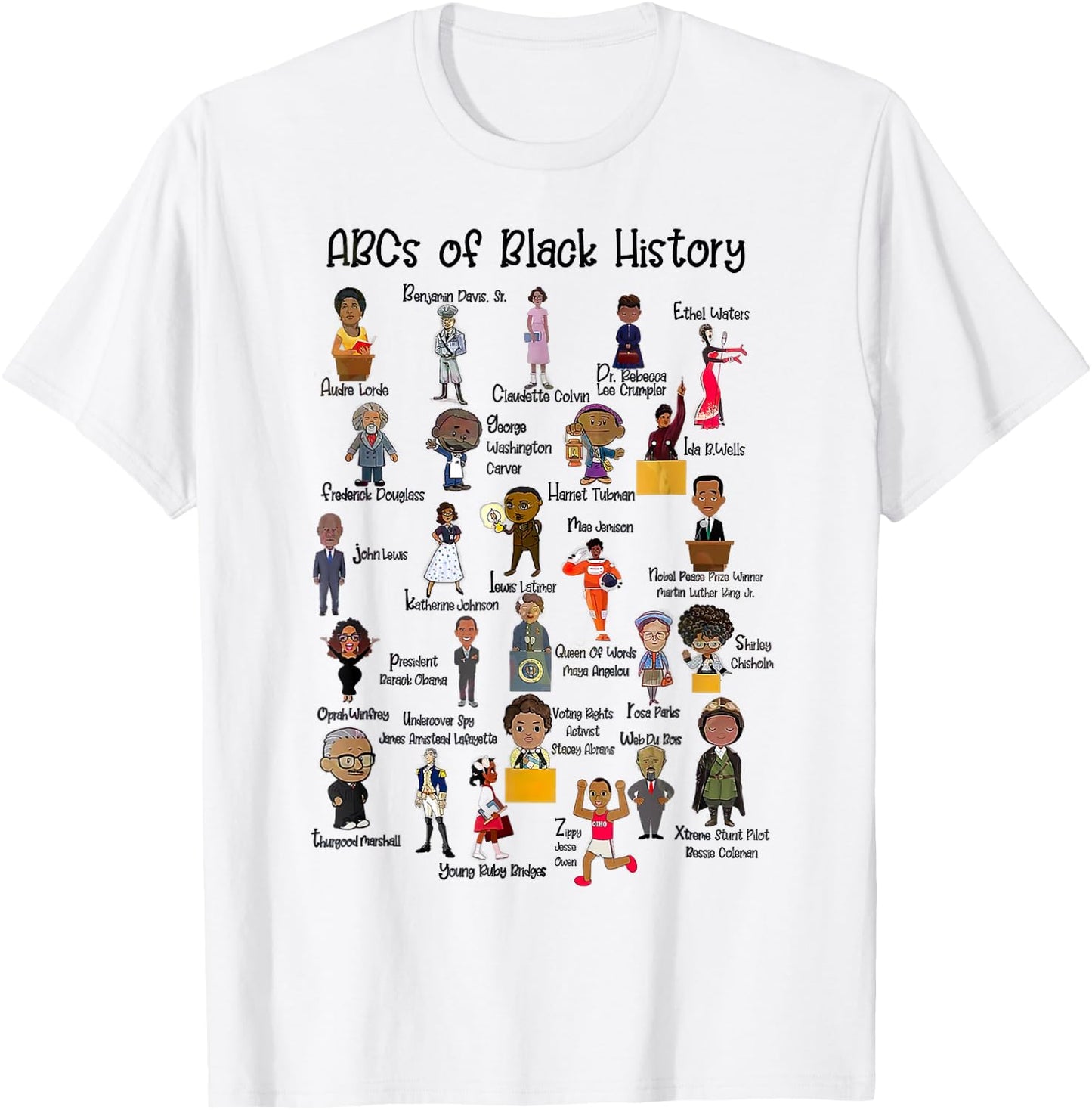 ABCs Of Black History Pride Teacher Proud African American T-Shirt - T-Shirt | White
